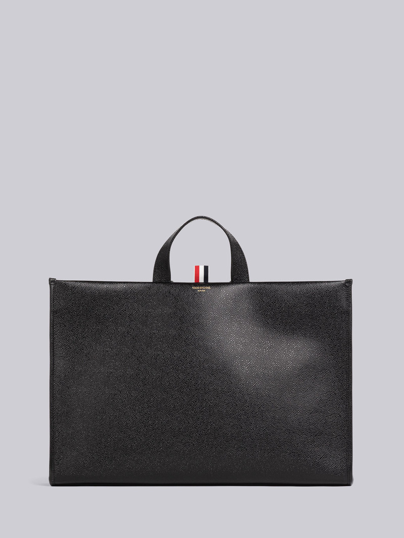 Pebble Grain Leather 4-Bar Squared Tote 4