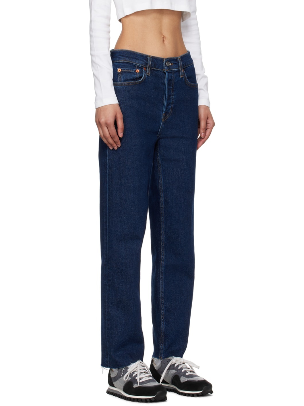 Blue 70s Stove Pipe Jeans - 2