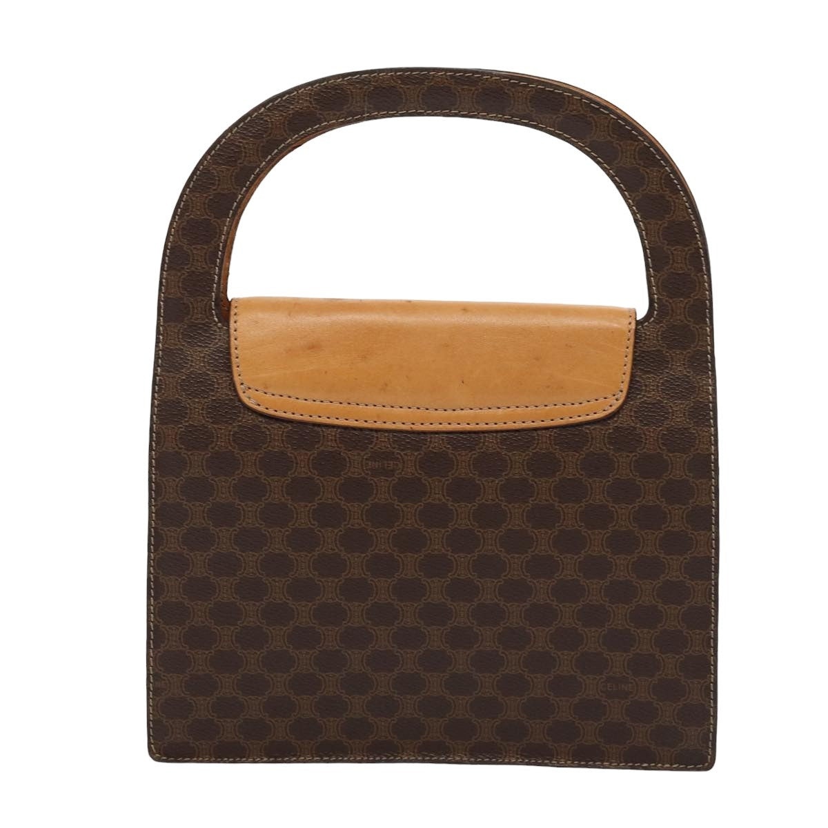 CELINE Macadam Canvas Hand Bag Pvc Leather Brown - 2
