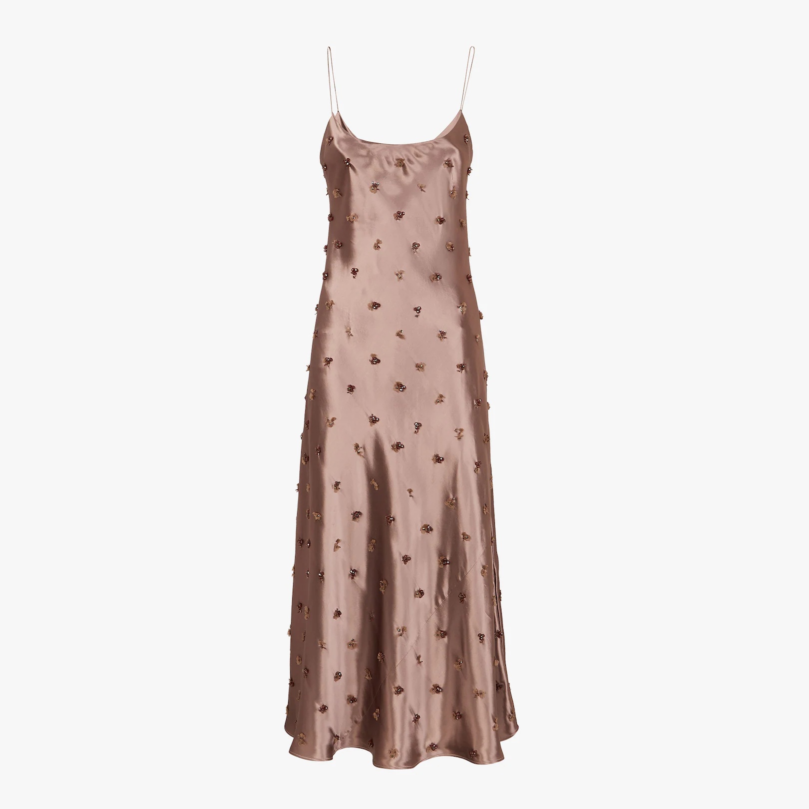 Brown satin dress - 1