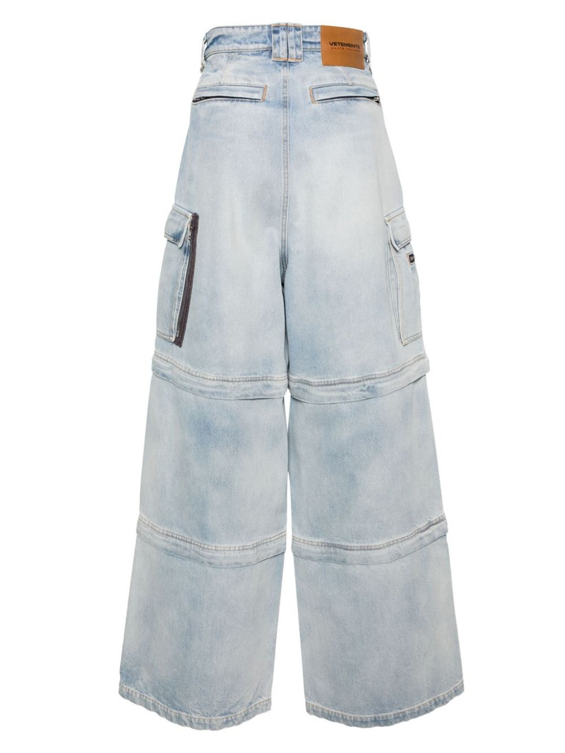 VETEMENTS high-rise detachable wide-leg jeans | REVERSIBLE