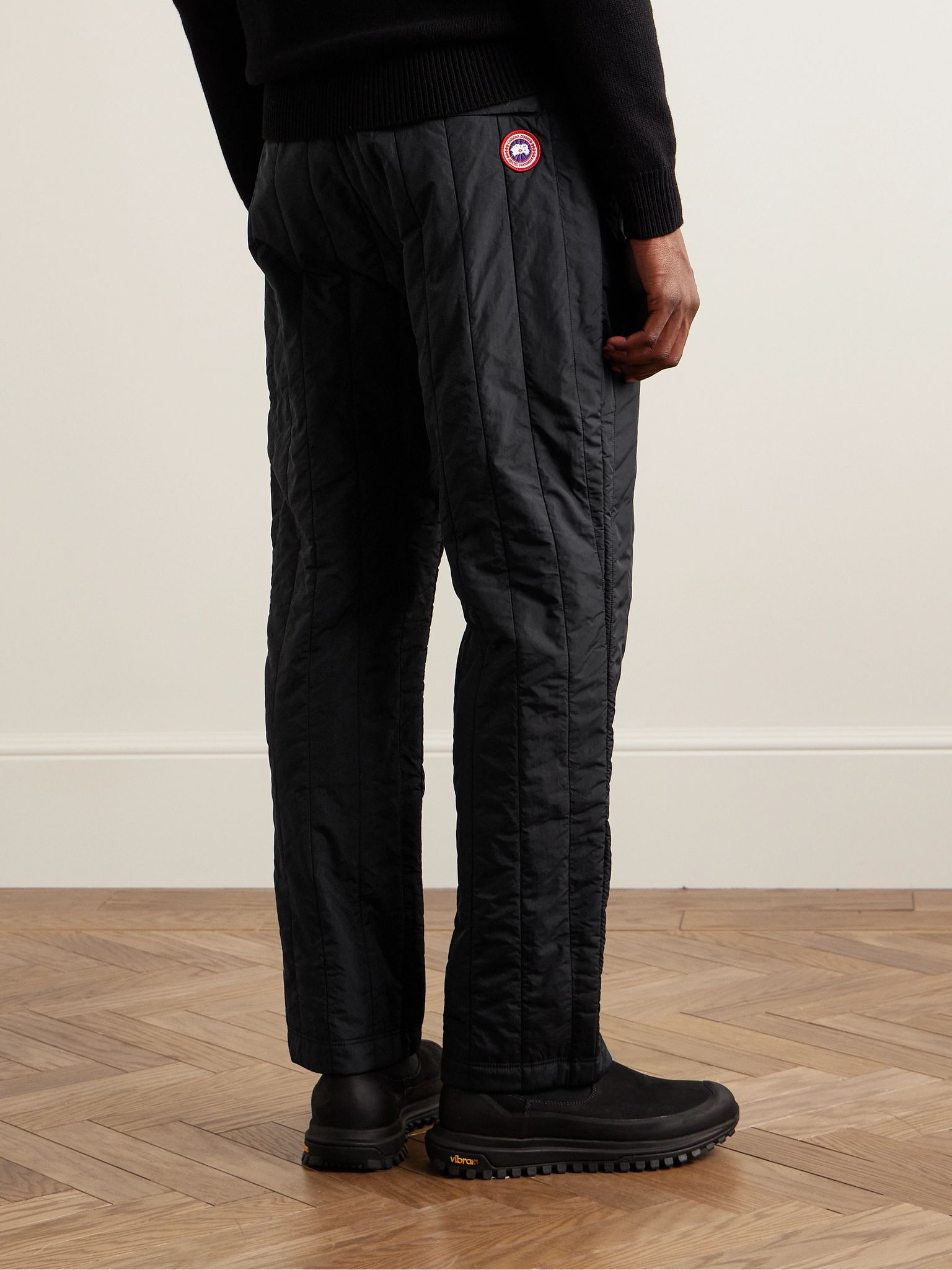 Carlyle Logo-Appliquéd Quilted Padded Shell Trousers Black - 3