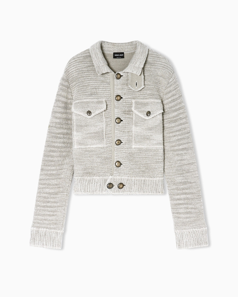 VISCOSE AND LINEN KNIT BLOUSON 1