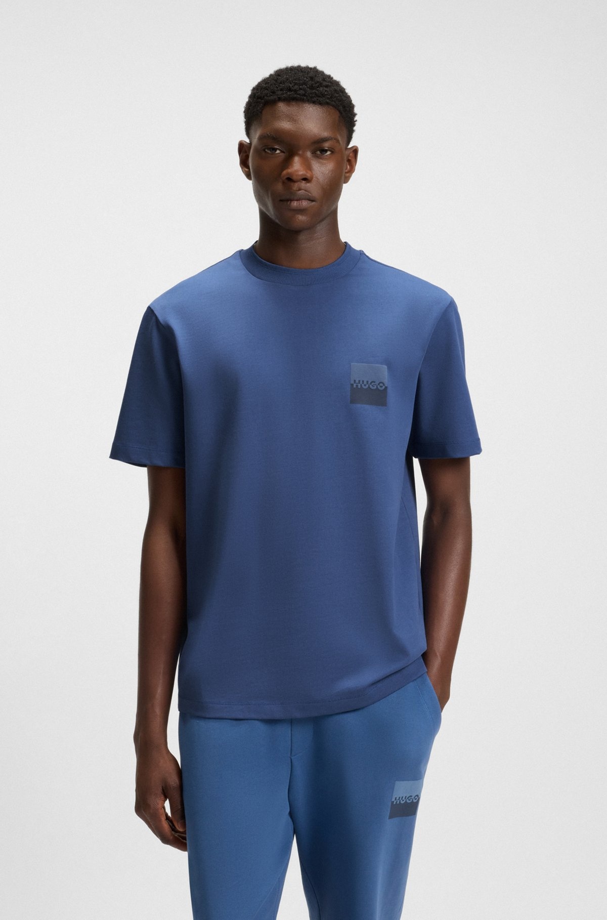 RELAXED-FIT T-SHIRT IN COTTON WITH SPLIT LOGOS - 2
