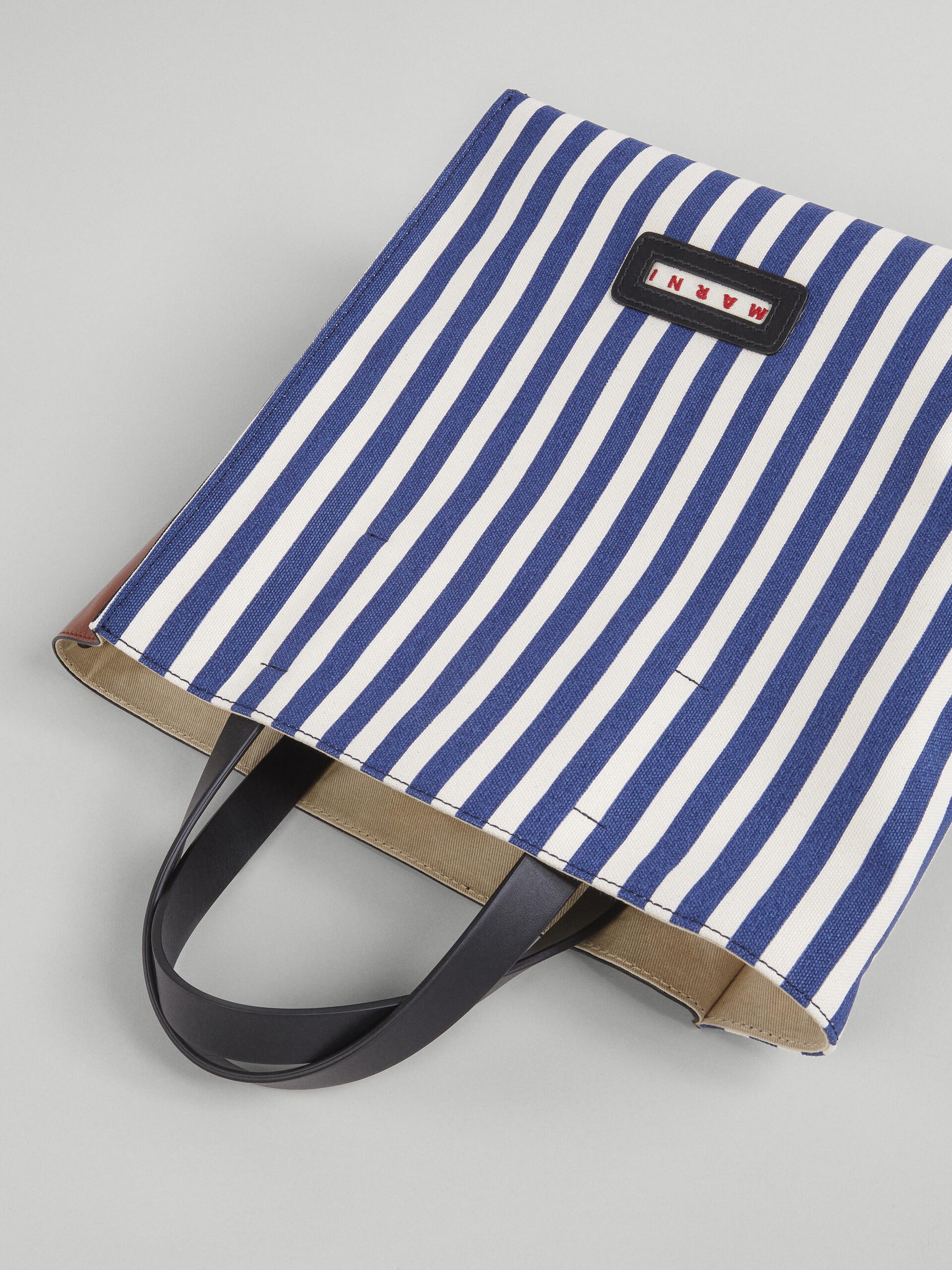 MUSEO SOFT SMALL BAG IN BLUE STRIPED CANVAS - 3