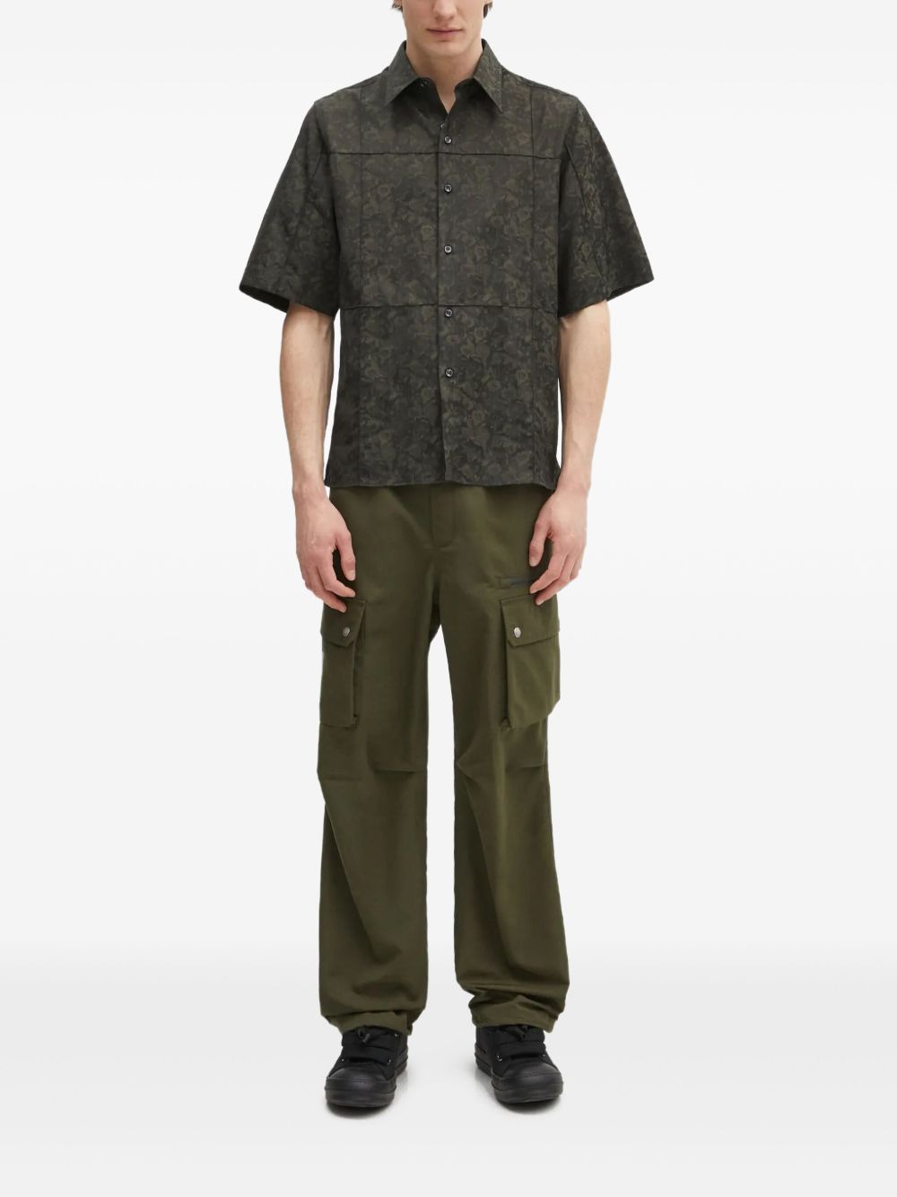 floral-print panelled shirt - 2