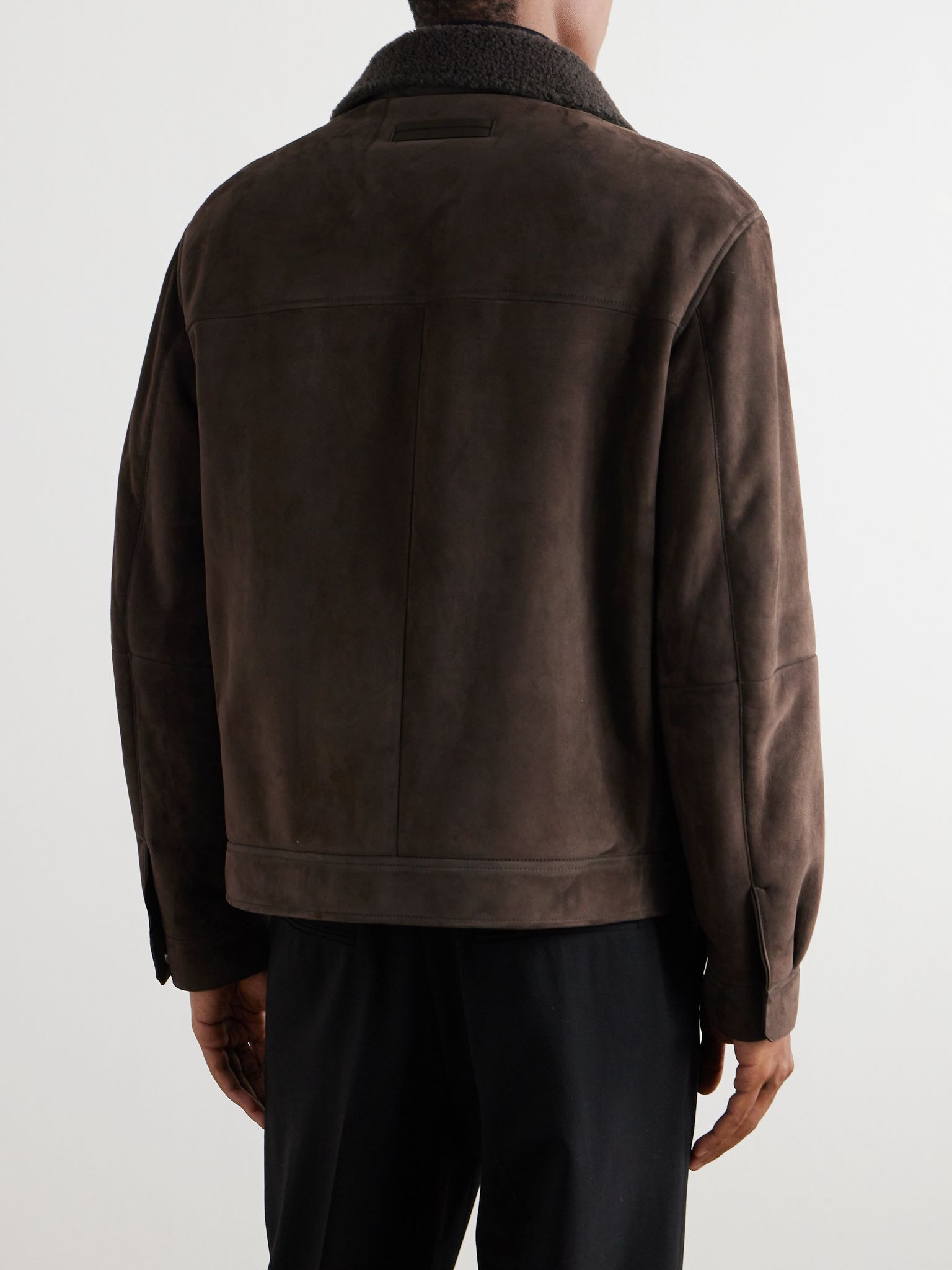 Shearling Trucker Jacket Brown - 3