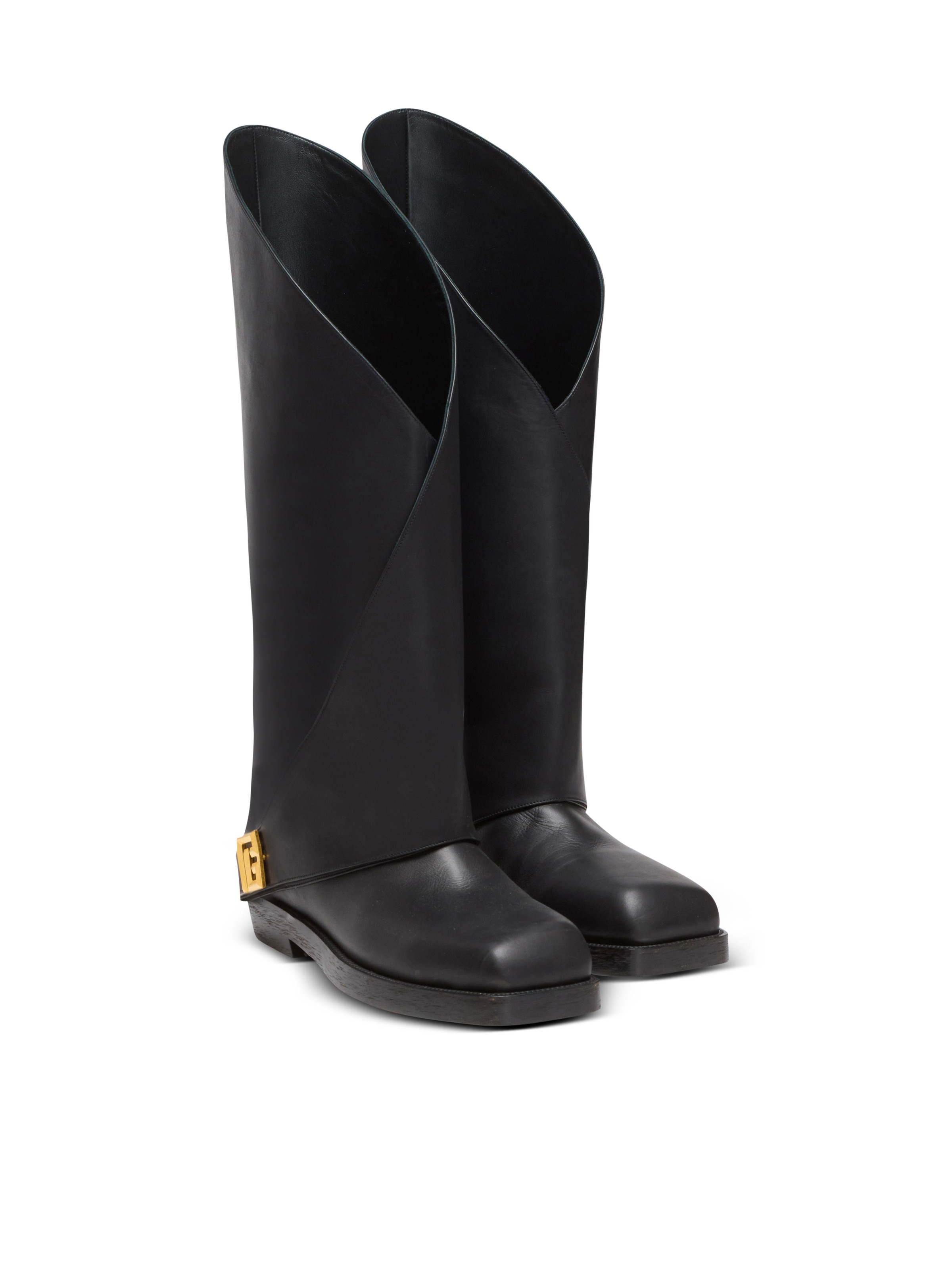 Twist flat leather boots - 2