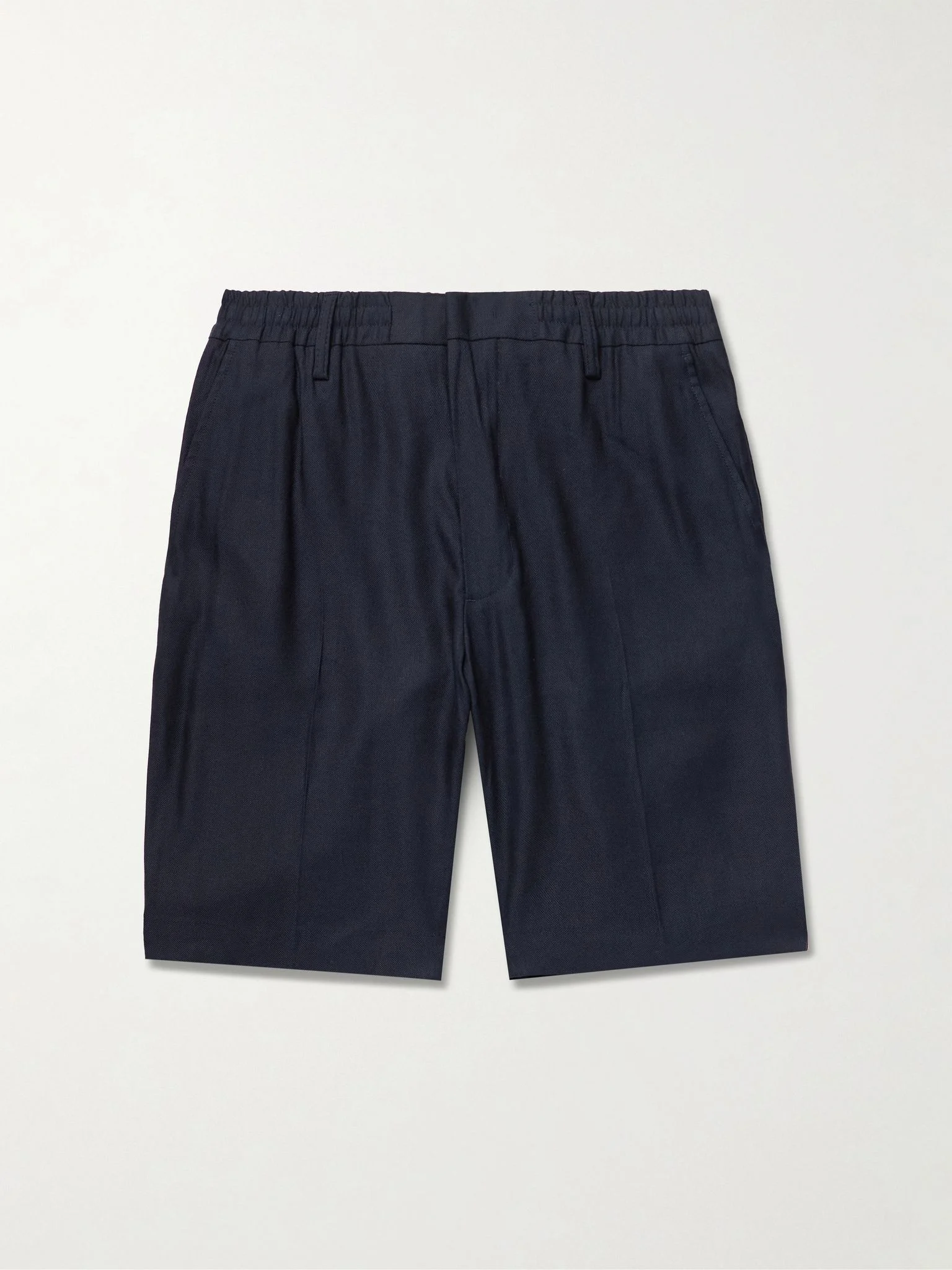 Billie 1808 Straight-Leg LENZING™ ECOVERO™ and Linen-Blend Shorts Navy - 1