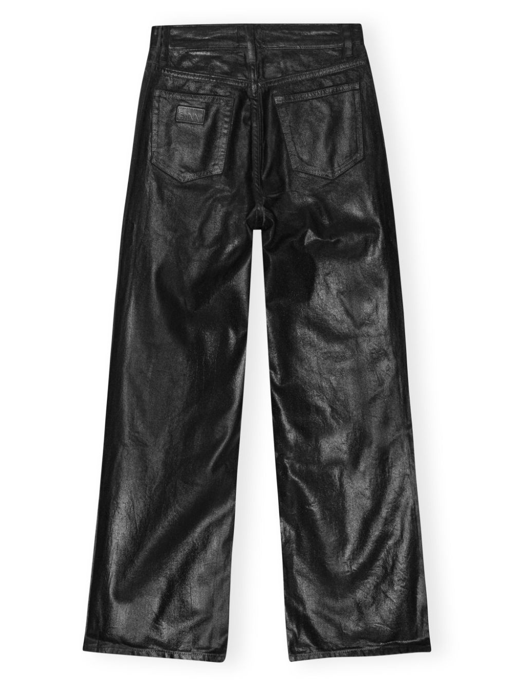 waxed-finish wide-leg jeans - 6