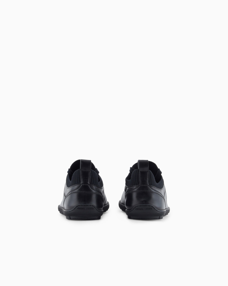 GIORGIO ARMANI LAMBSKIN AND KNIT SNEAKERS outlook