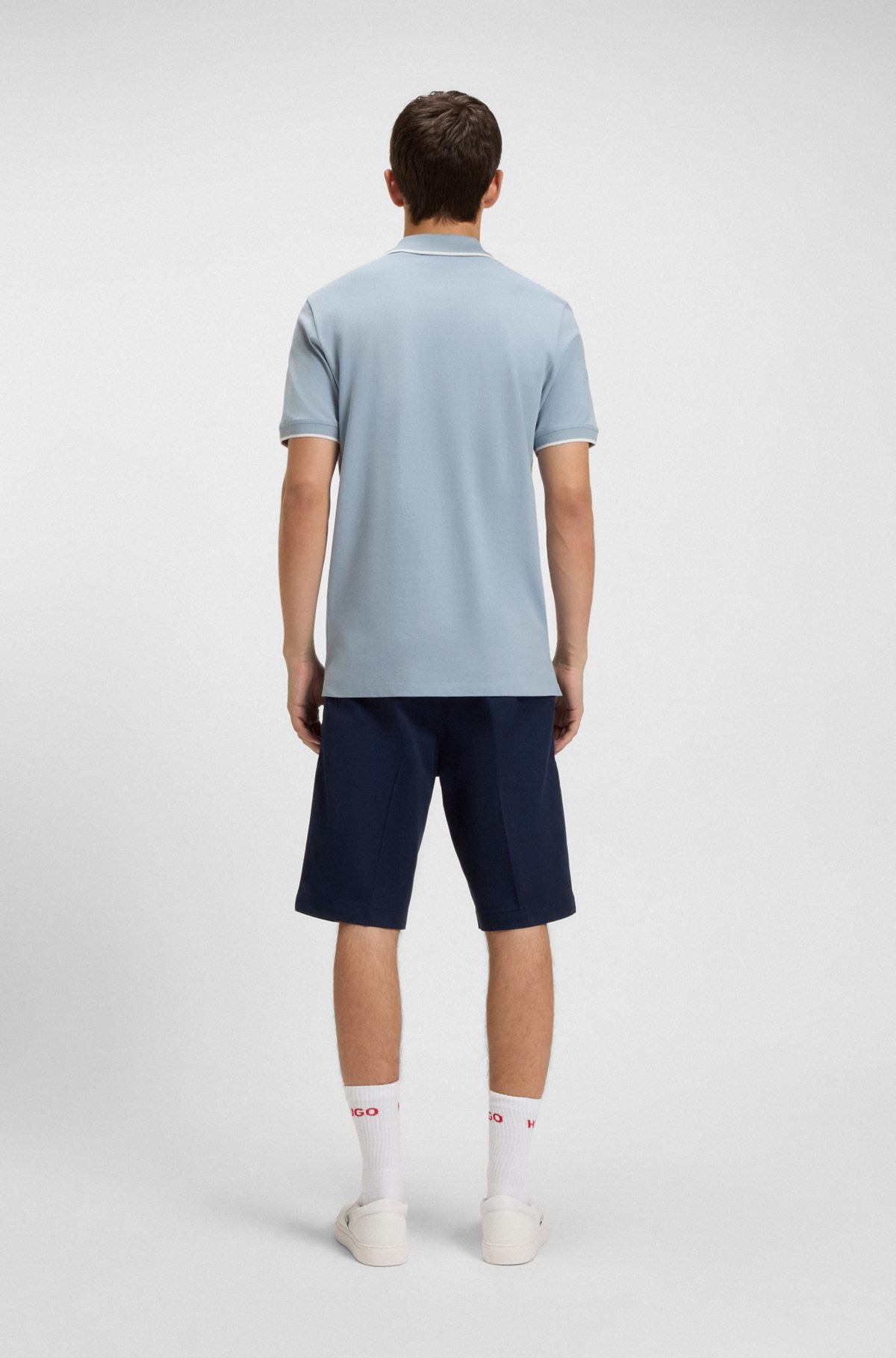 STRETCH-COTTON SLIM-FIT POLO SHIRT WITH PRINTED LOGO - 5