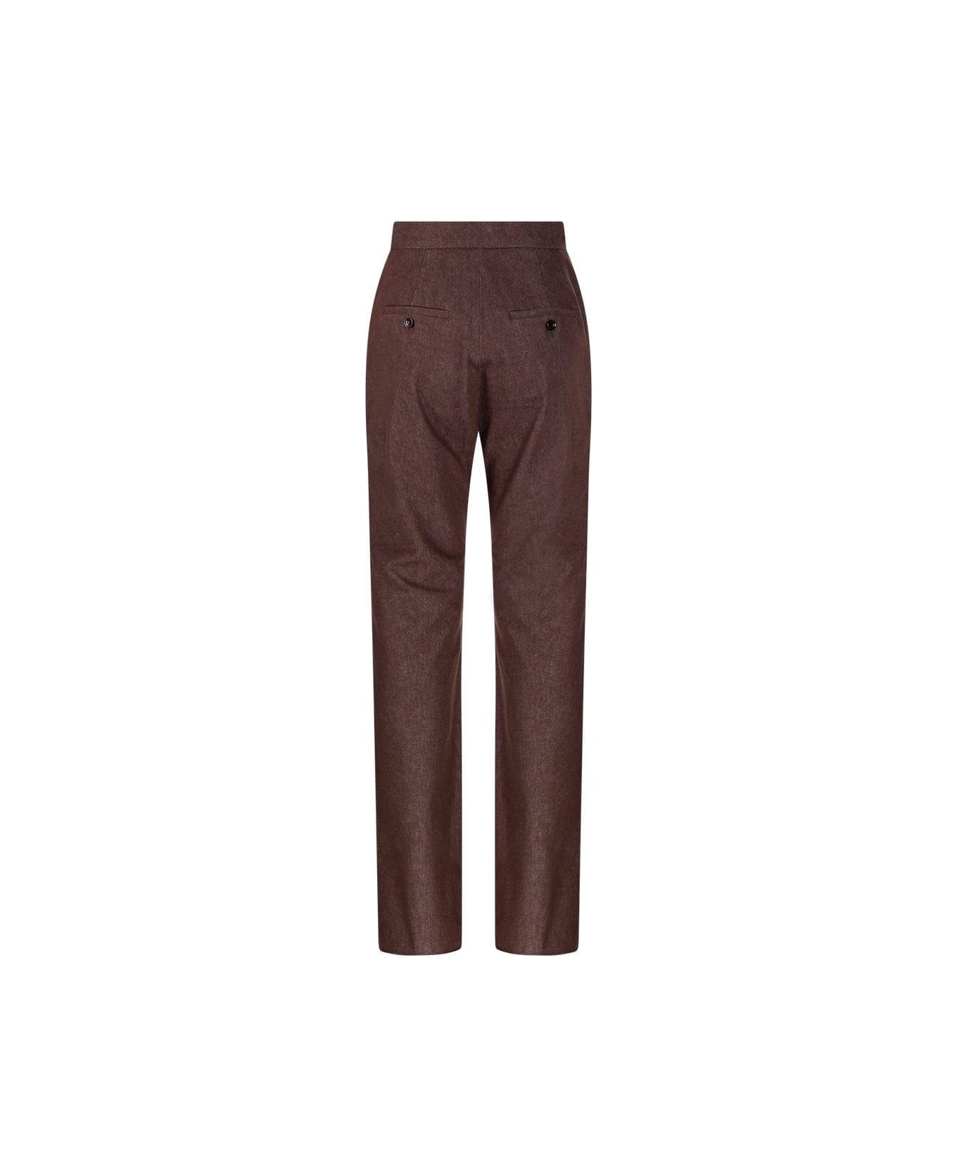 Button Detailed Straight-leg Trousers - 4