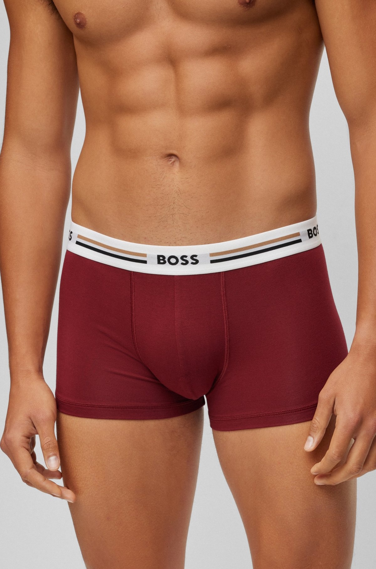 THREE-PACK OF SOFT-TOUCH STRETCH TRUNKS WITH LOGO WAISTBANDS - 4