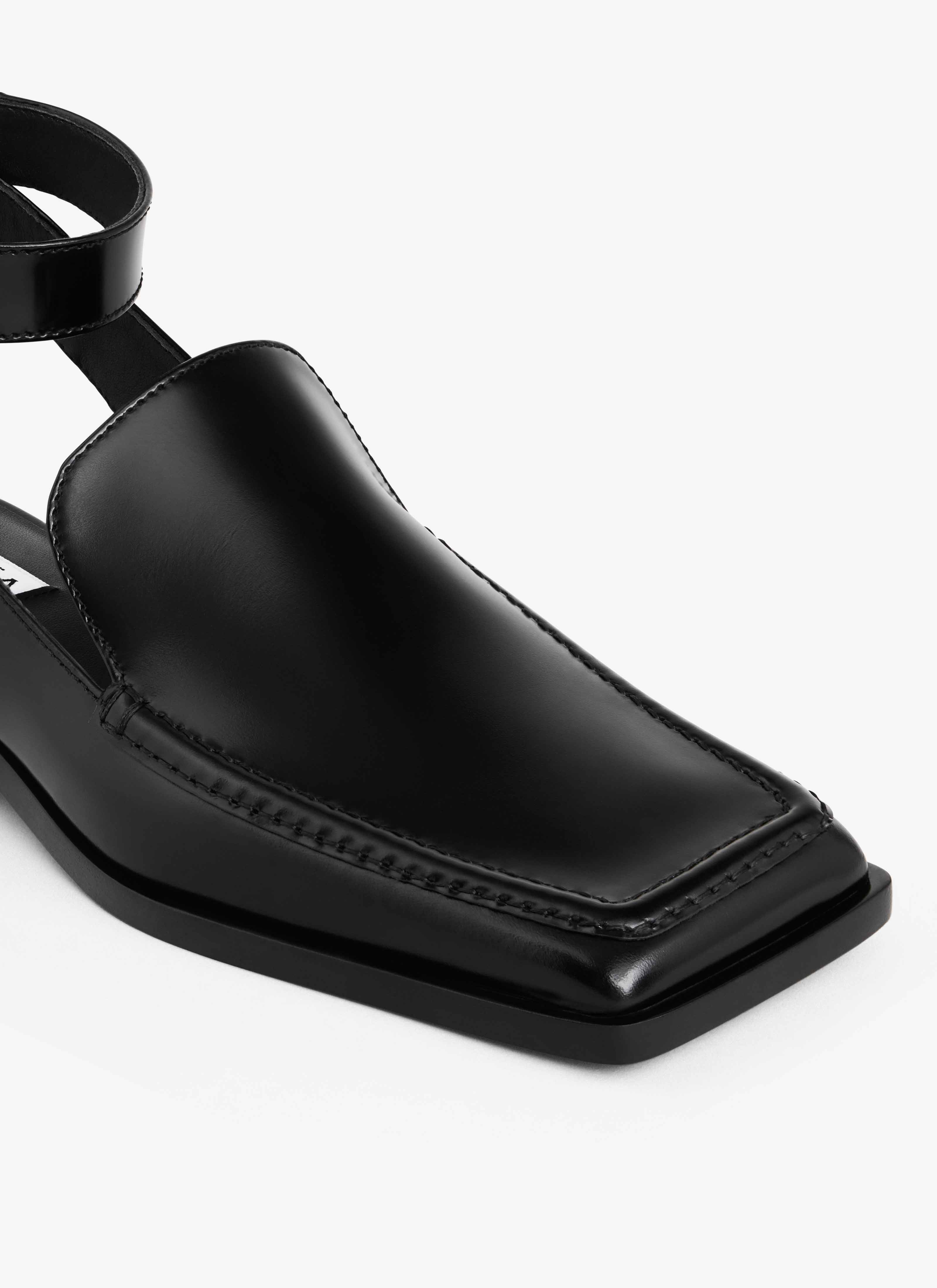 SQUARE LOAFER SANDALS IN CALFSKIN - 4