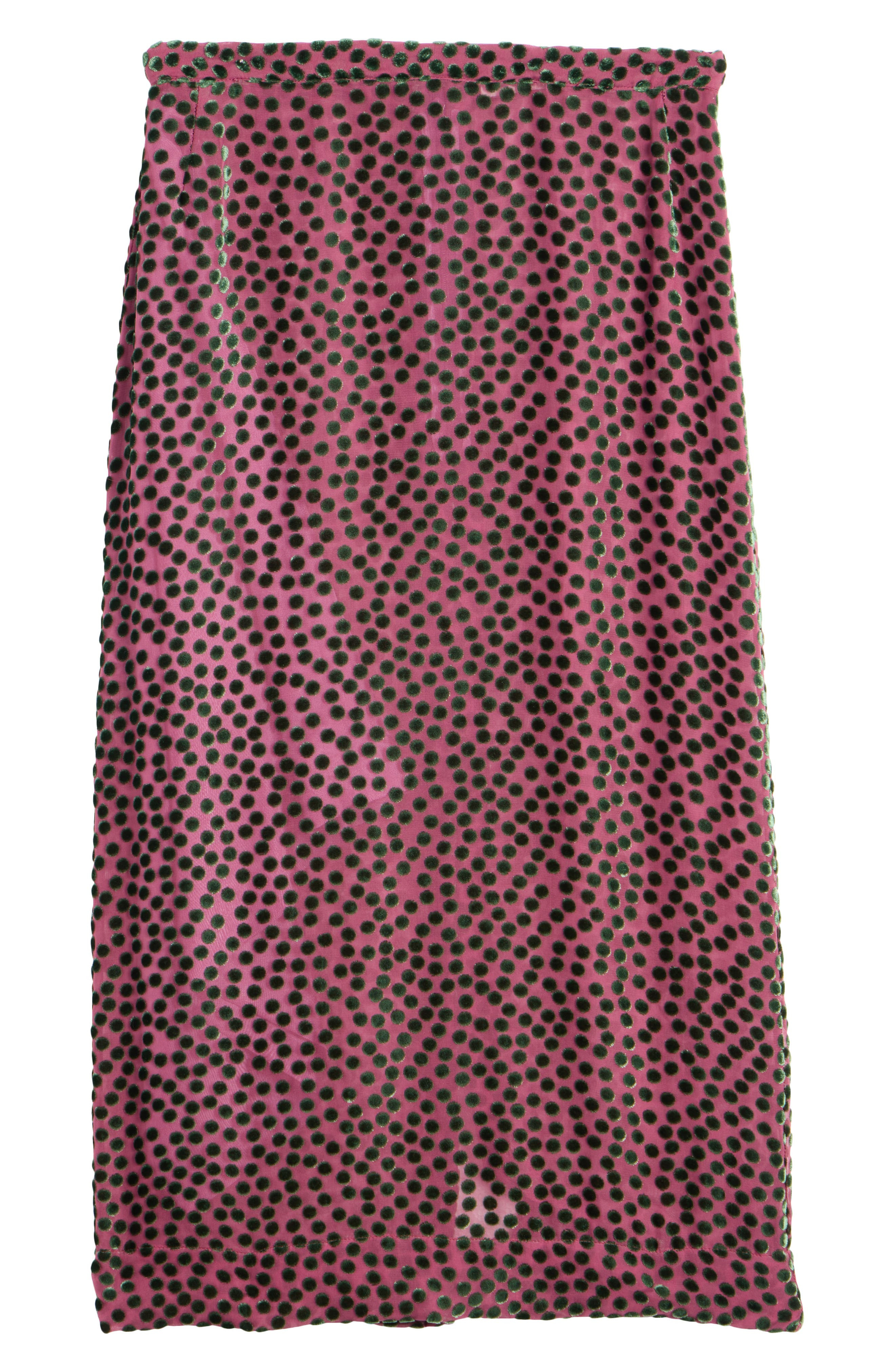 Dries Van Noten Sokna Burnout Polka Dot Skirt in Dark Pink at Nordstrom - 6