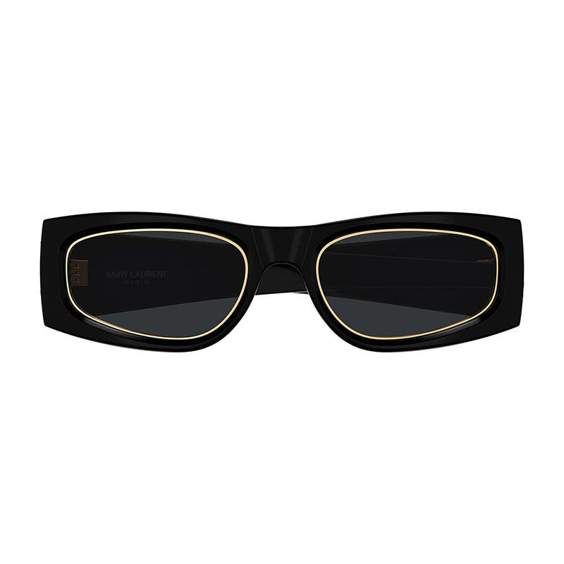 Saint Laurent SLM140RIM001 Gold-Trim Frame Sunglasses — Black 1