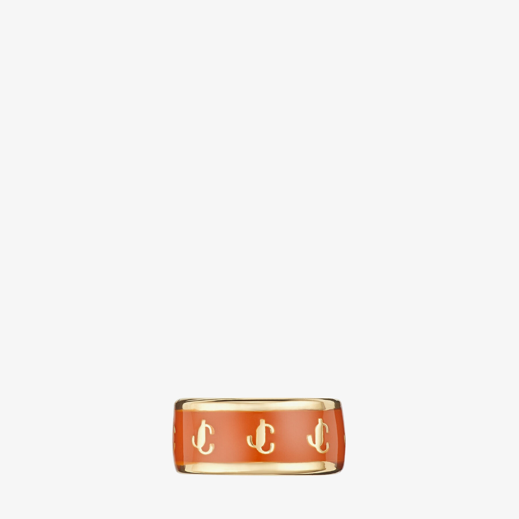 Single JC Ear Cuff
Gold-Finish Metal and Amber Orange Enamel JC Ear Cuff - 3