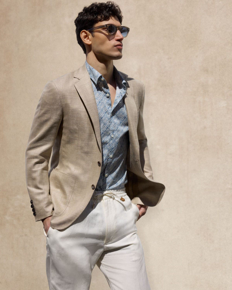 Canali Men's Printed Cotton Short-Sleeve Shirt outlook