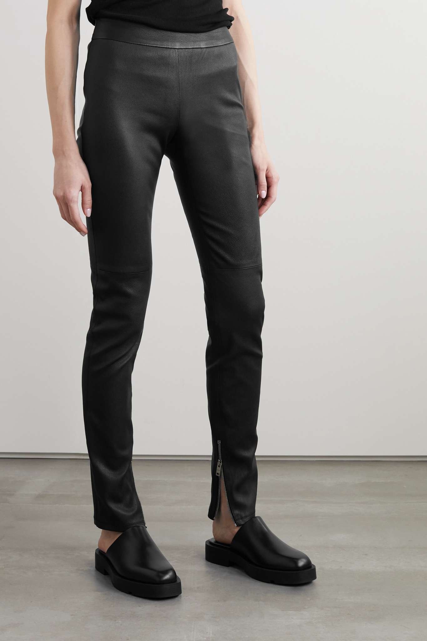 Overlock leather leggings - 3