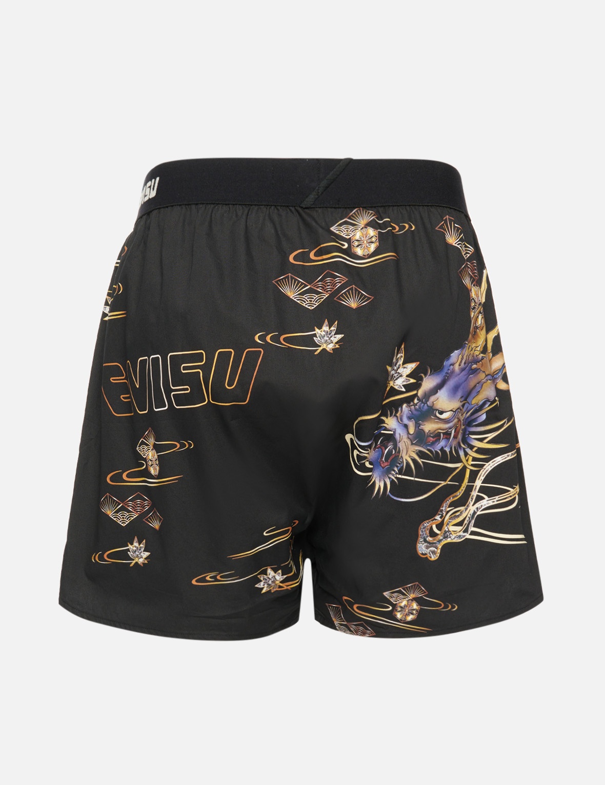 GOLDEN DRAGON AND KAMON PRINT BOXER SHORTS - 2