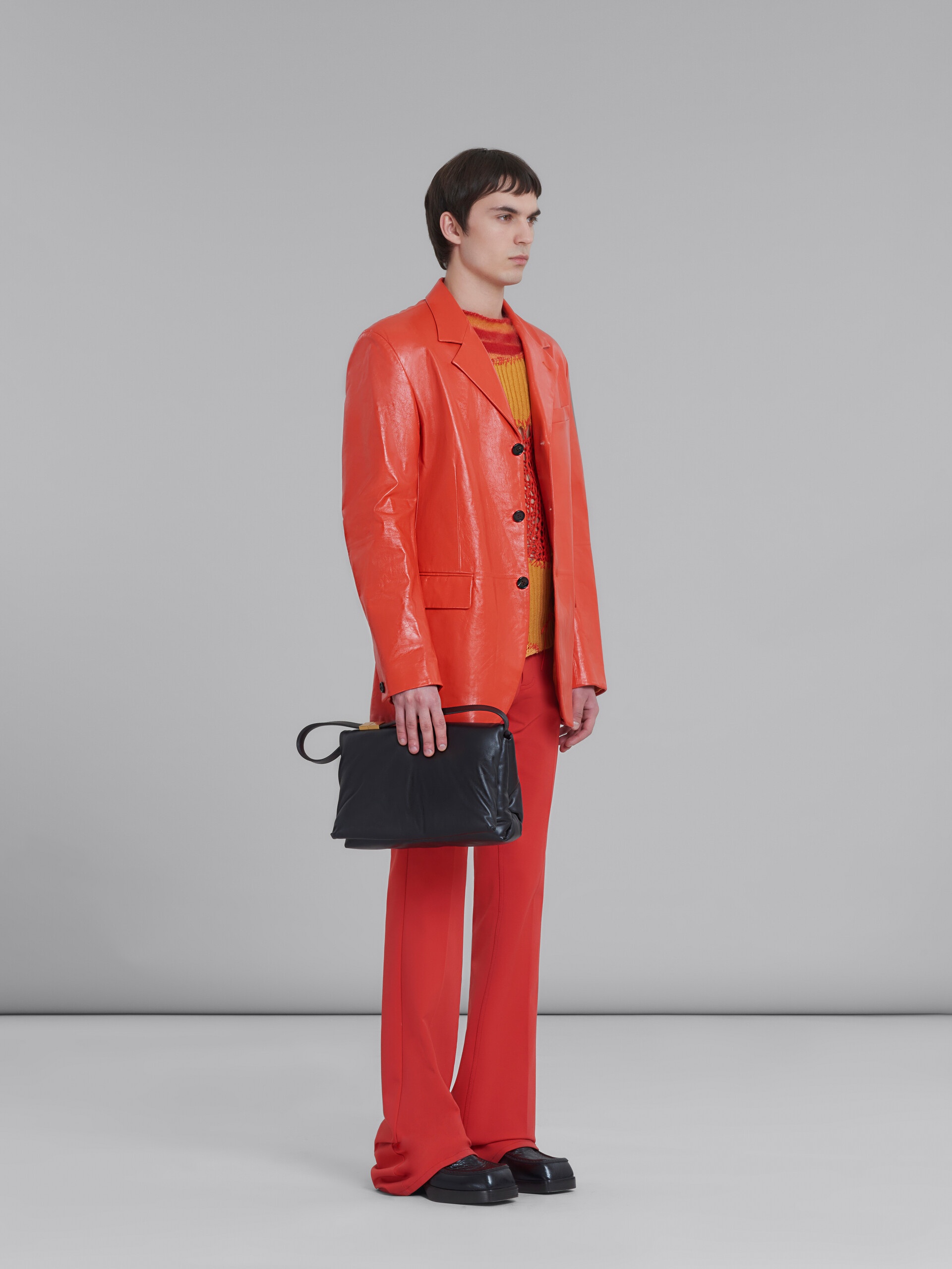 RED SINGLE-BREASTED BLAZER IN ULTRALIGHT NAPLAK LEATHER - 6