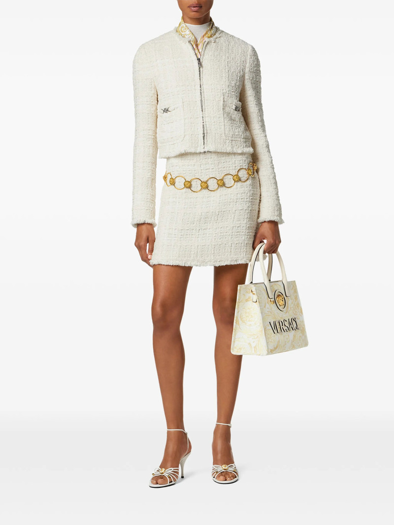 Versace A-line Frayed Mini Skirt 4