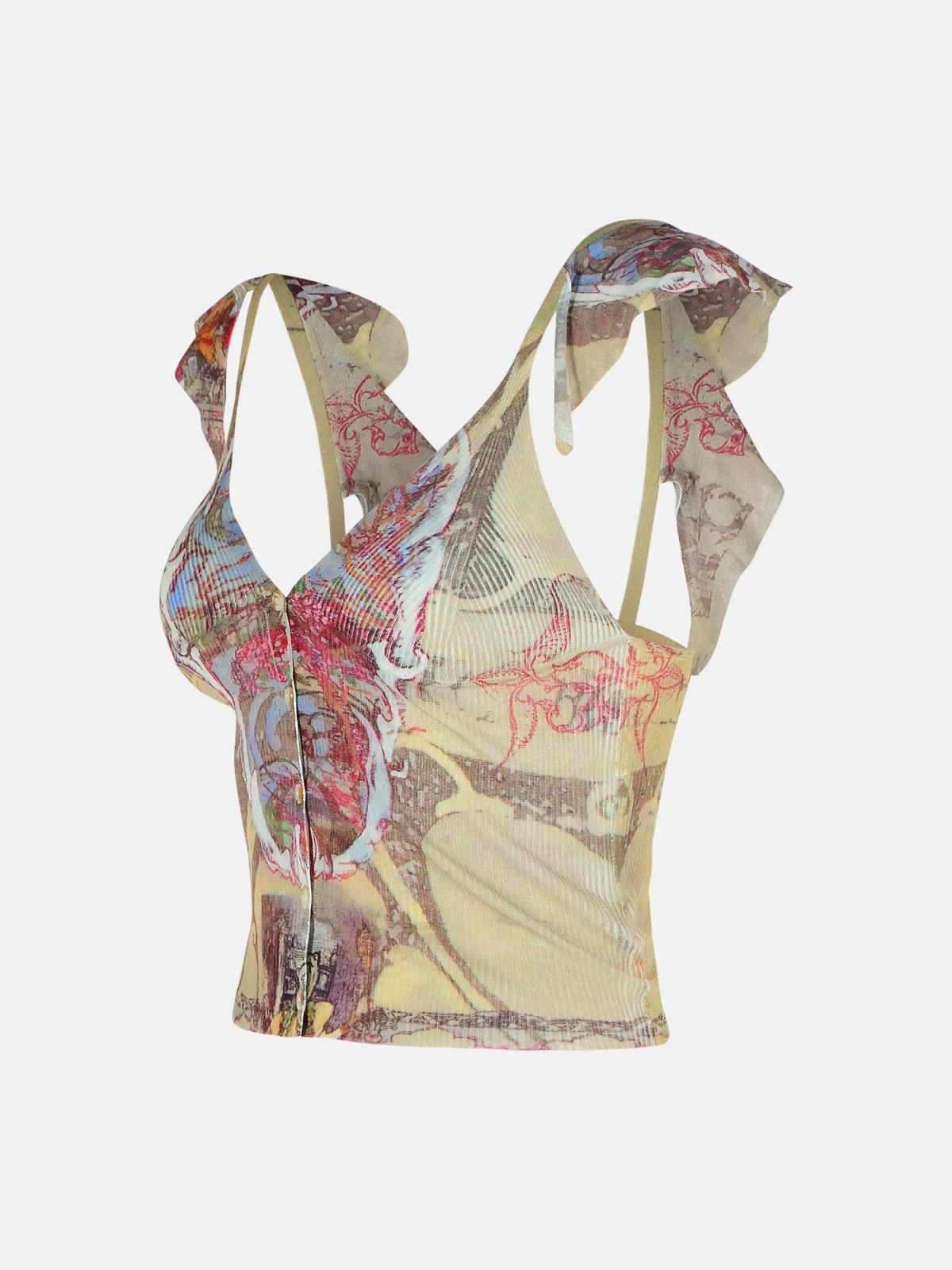 FIORE' MULTICOLOR COTTON BLEND TOP - 2