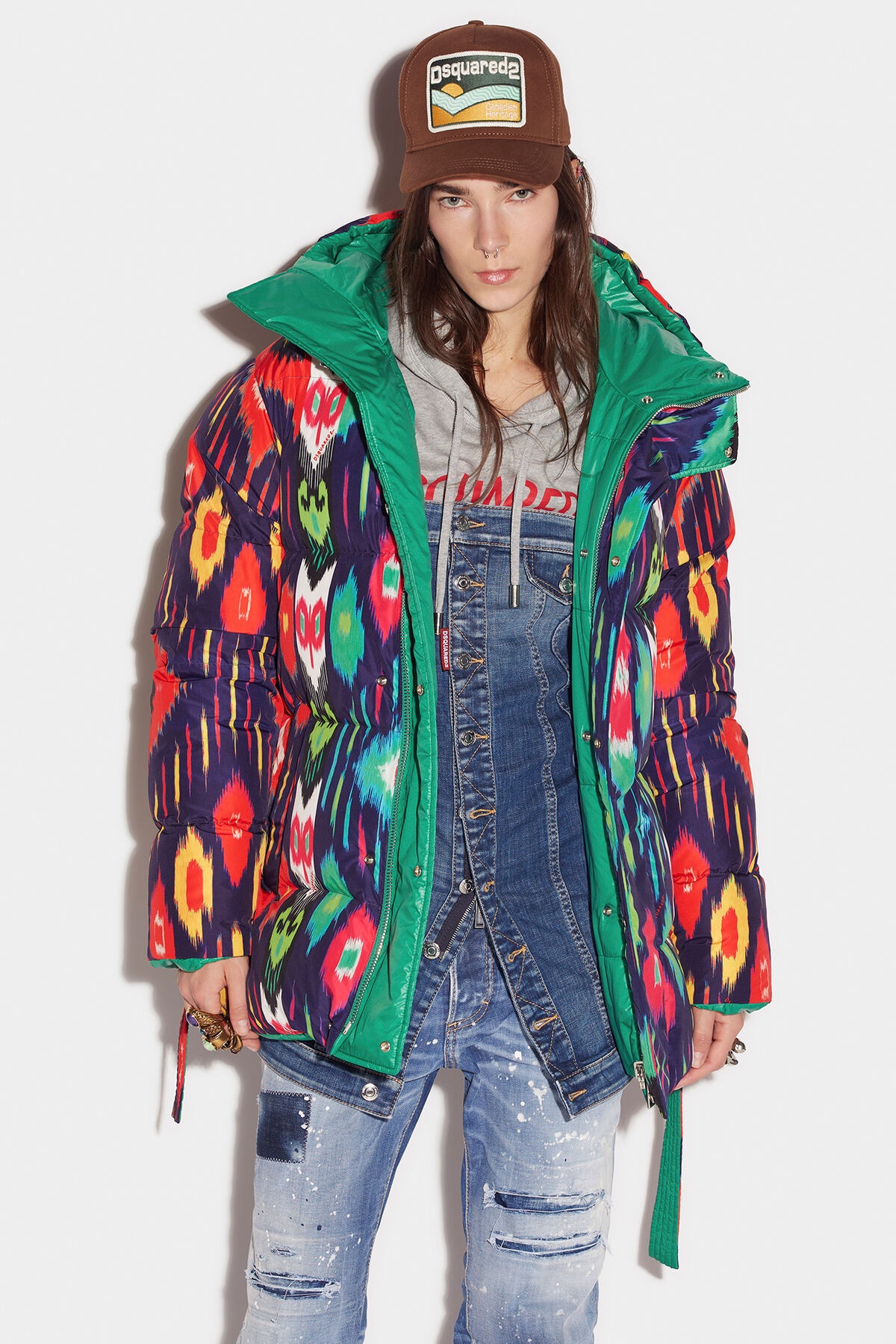 D-FACE HOODED PUFFER - 1