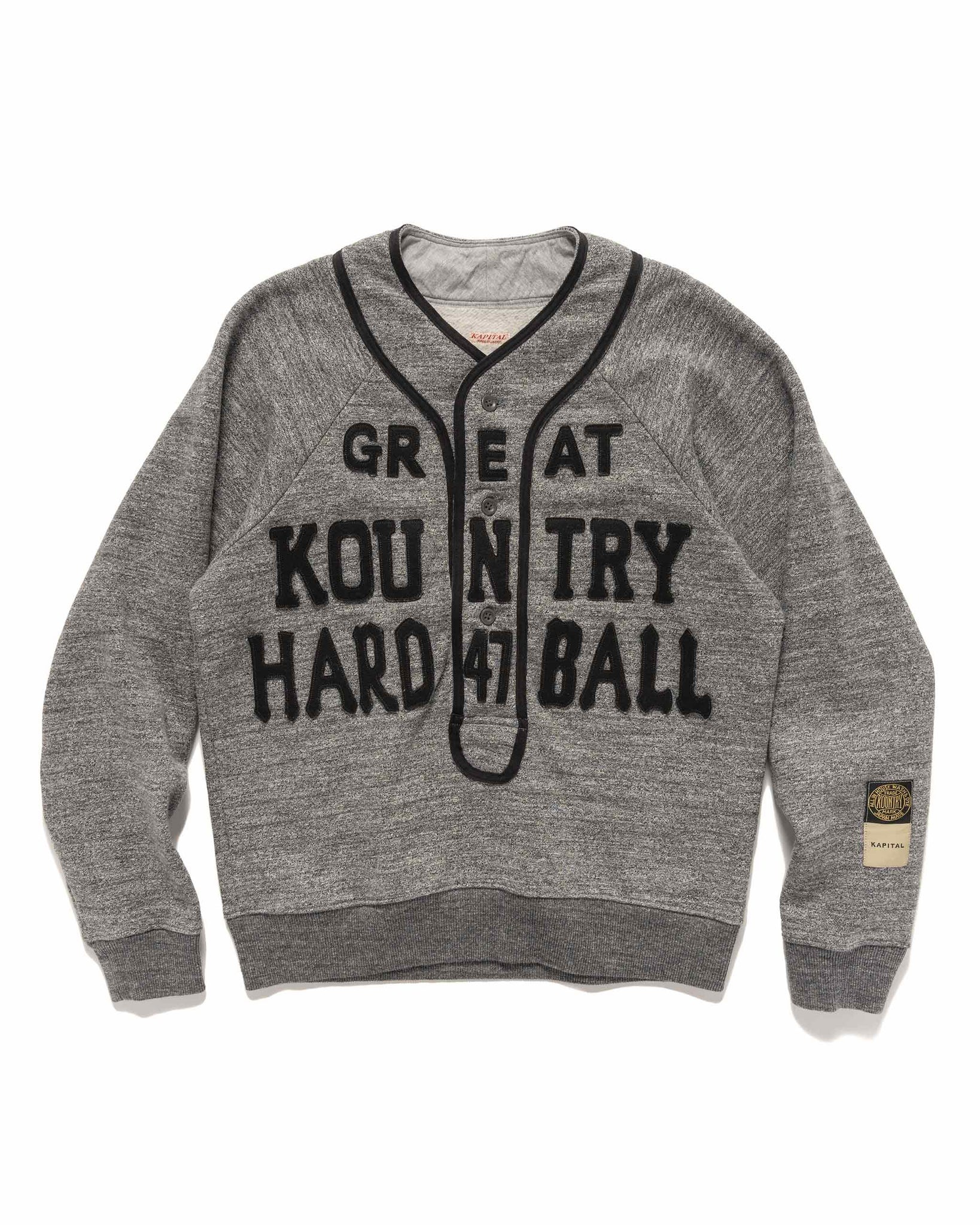 TOP Jersey Baseball Henley SWT (GREAT KOUNTRY) Charcoal - 1