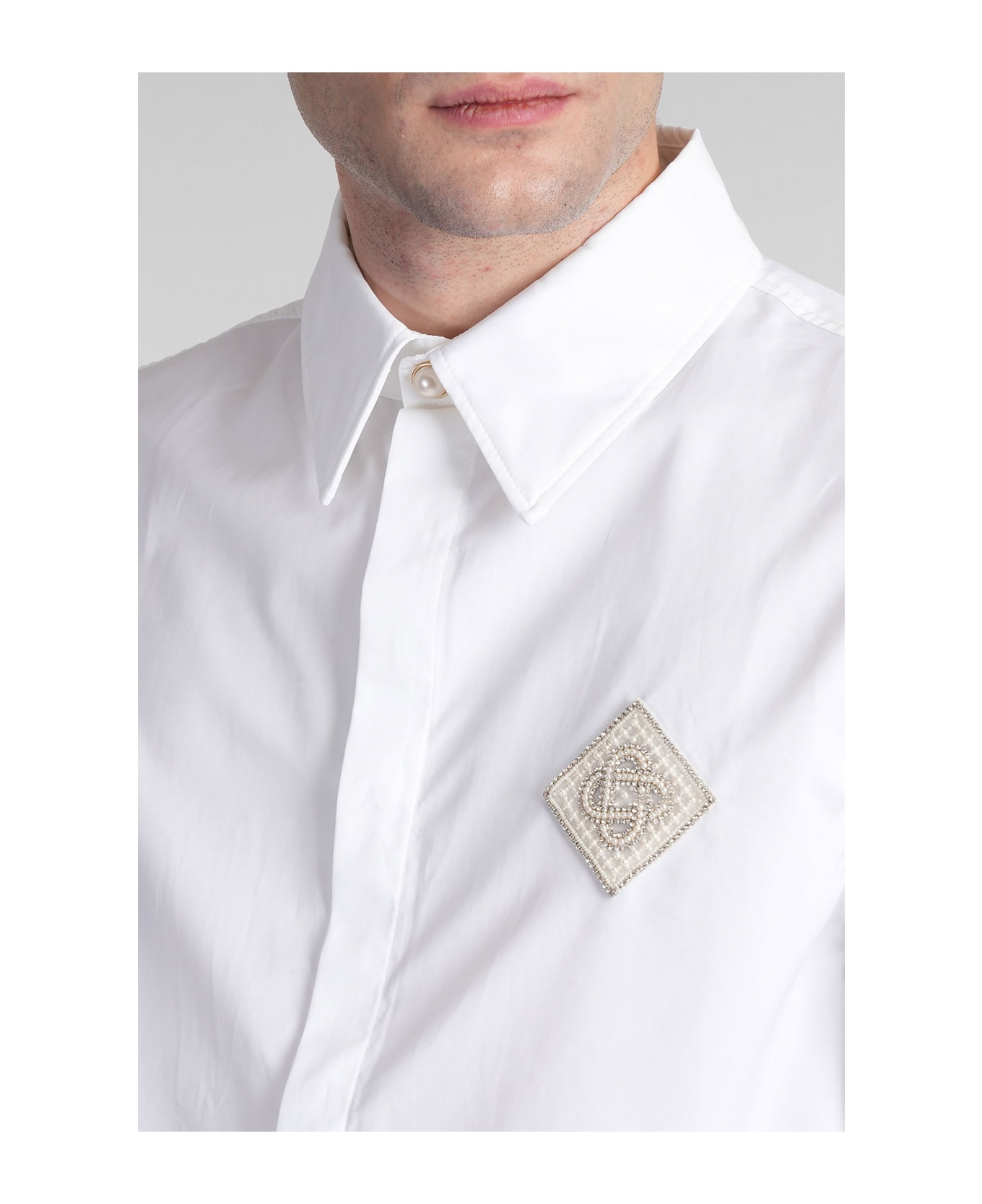 Shirt In White Cotton - 5