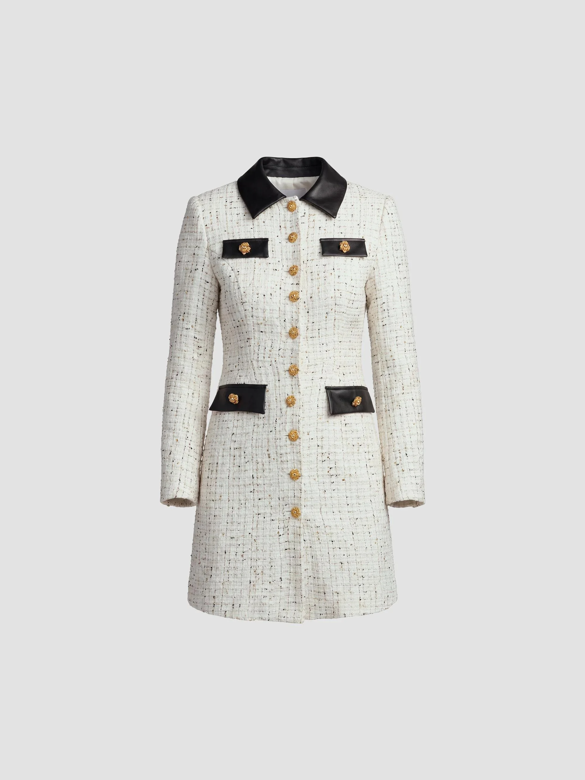 Women's Bouclé-Tweed Mini Dress - Ivory - 1