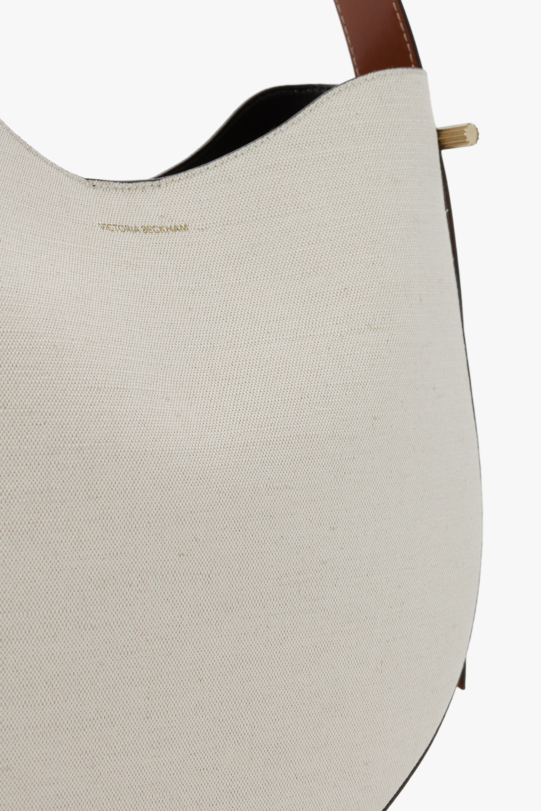 Dia Hobo Bag In Ivory Canvas With Tan Leather - 6