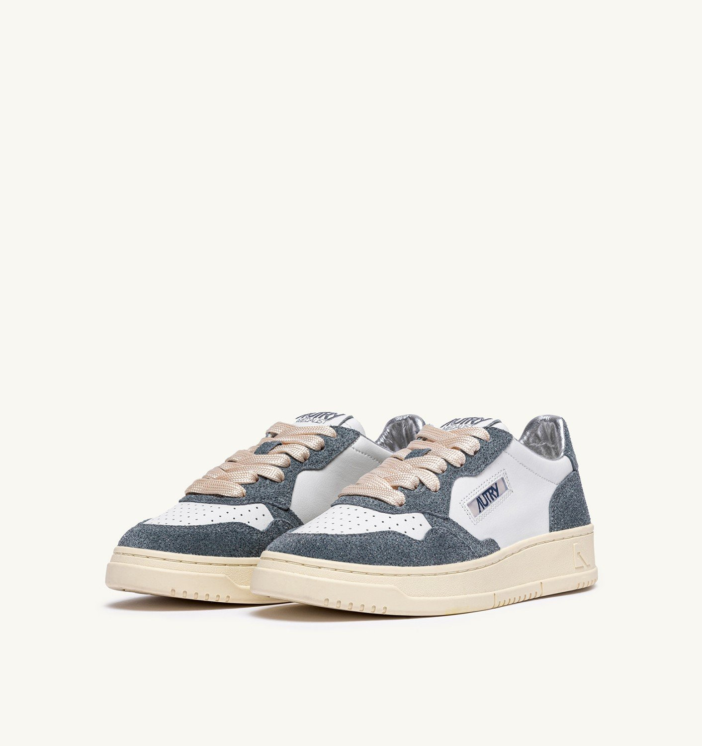 MEDALIST LOW SNEAKERS IN WHITE LEATHER AND ASH GLITTER - 3