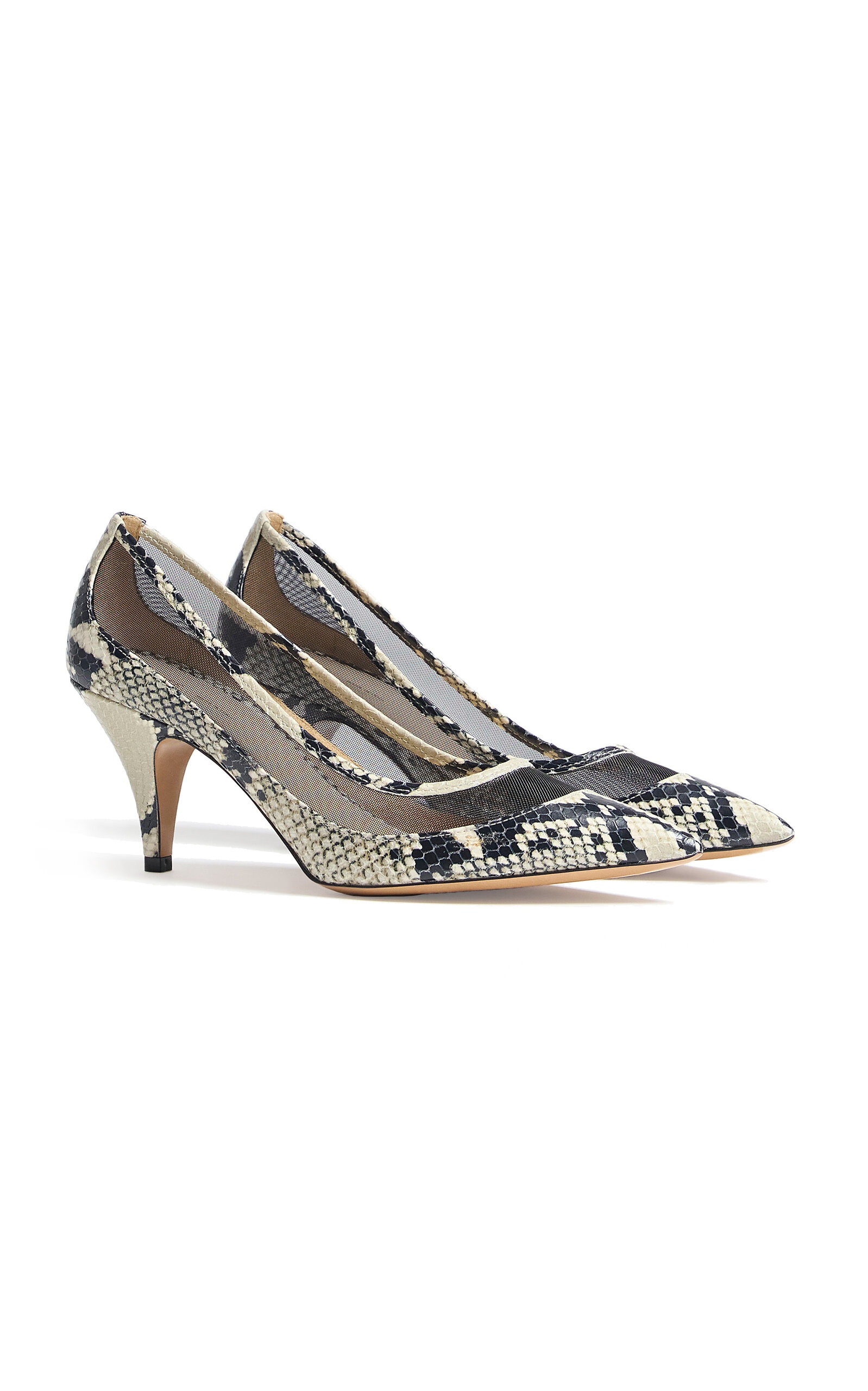 River Iconic Embossed Leather Pumps print - 3