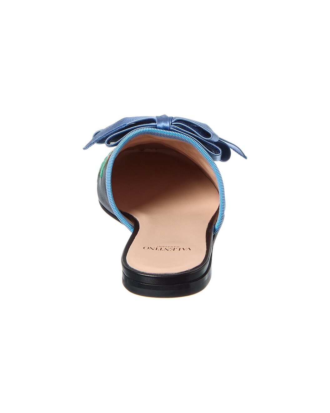 Valentino Floral Embroidered Leather Mule - 3
