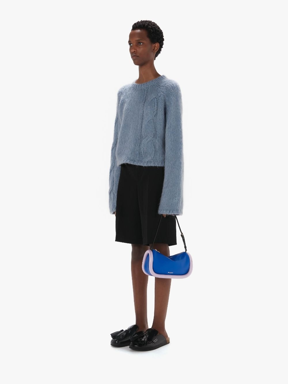 CROPPED CABLE KNIT SWEATER - 4