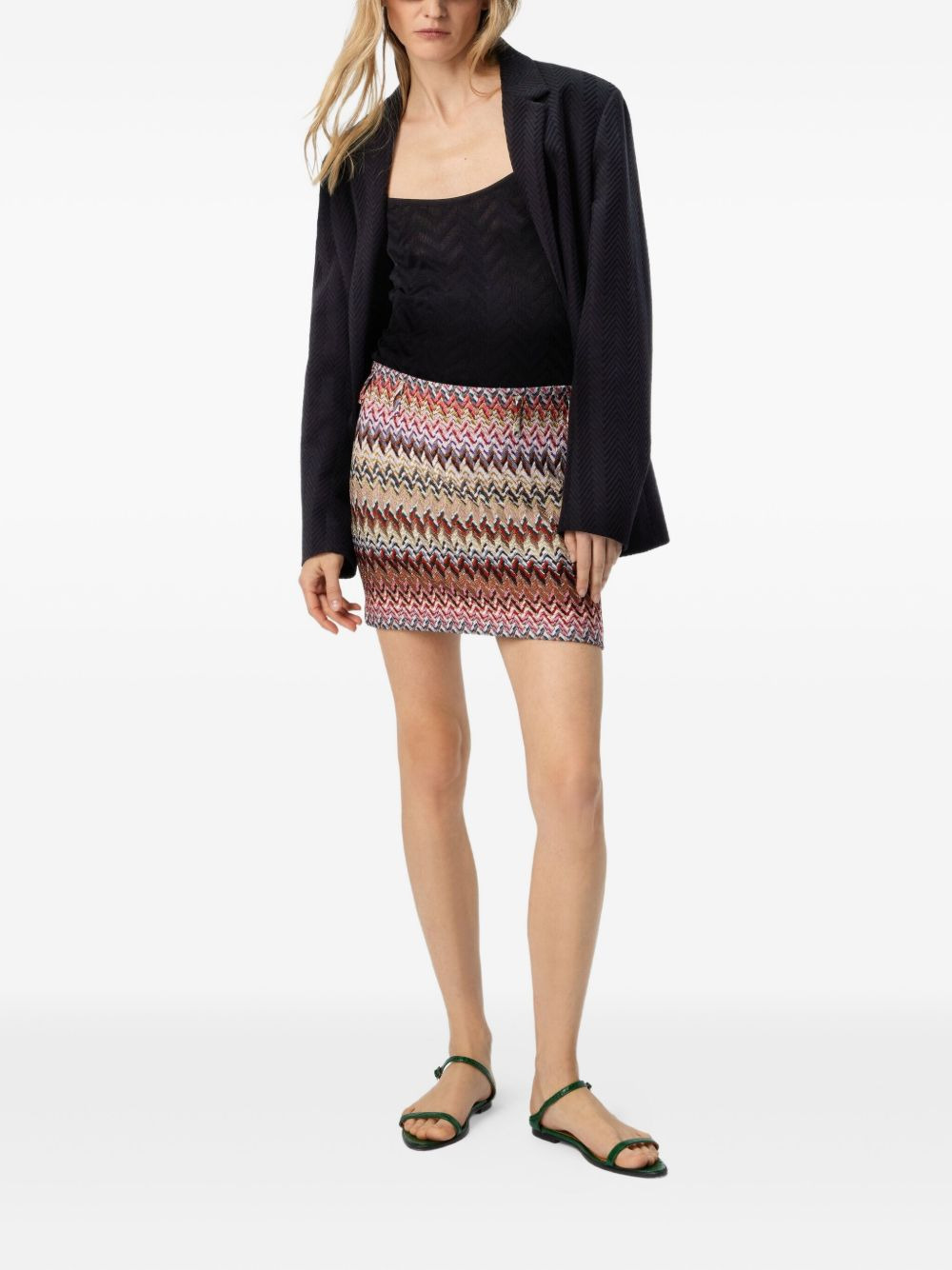 zigzag-pattern mini skirt - 2