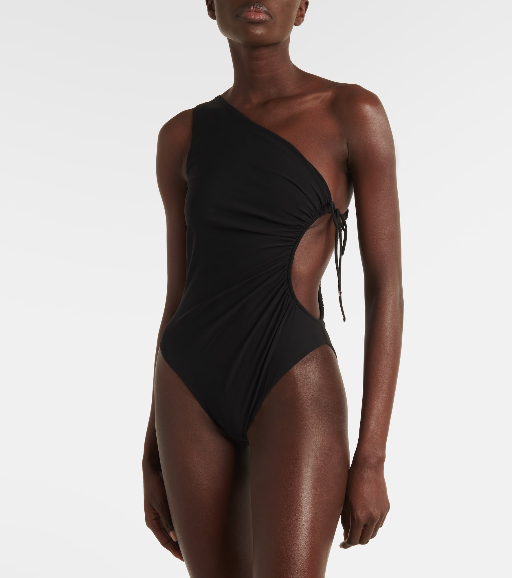Gathered one-shoulder swimsuit - 2