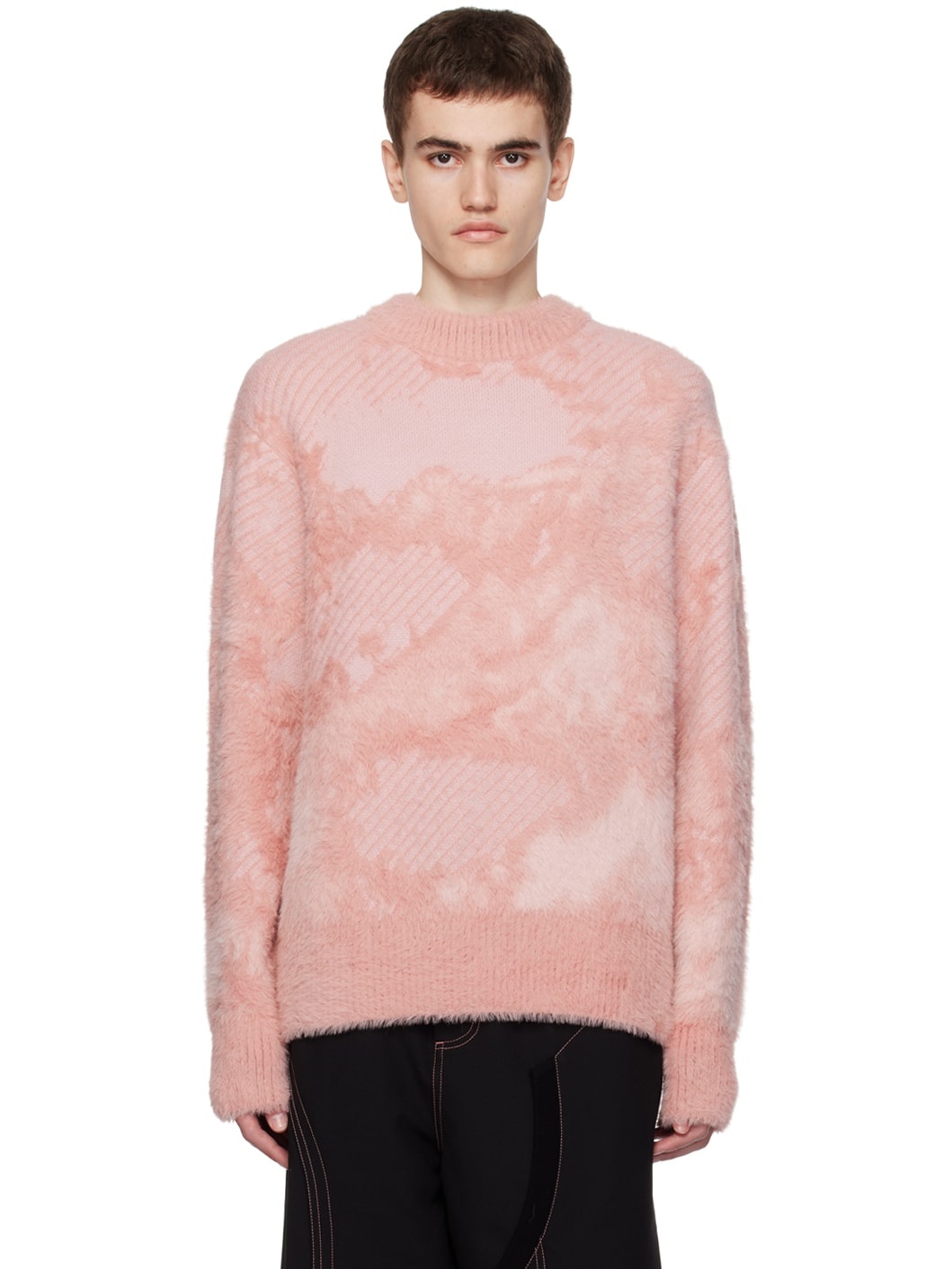 FENG CHEN WANG Pink Landscape Painting Sweater | REVERSIBLE