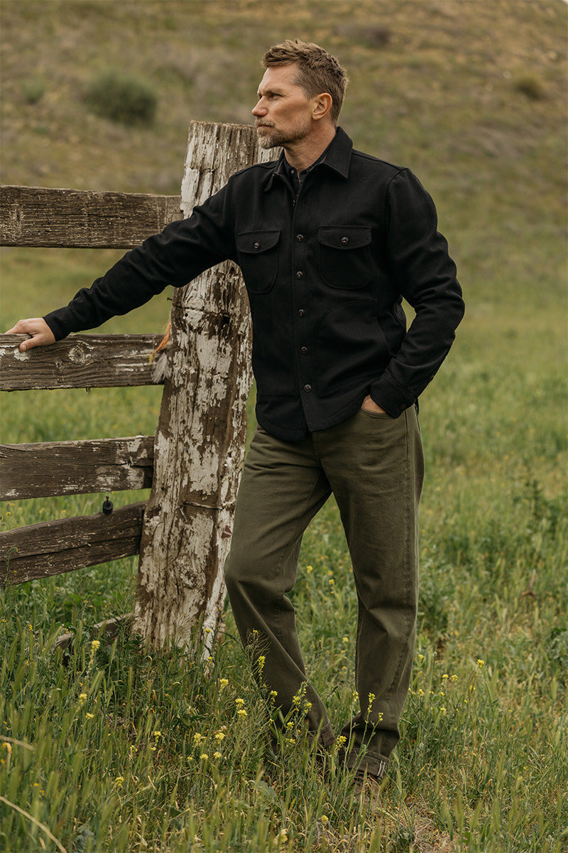 HIROSHI KATO The Barrel Classic Straight Natural Slub - Military Green 14oz Selvedge outlook