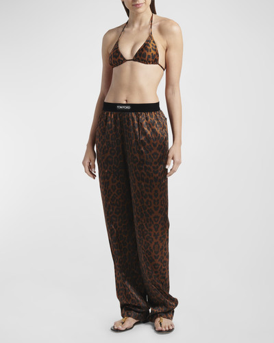 TOM FORD Reflected Leopard Print Silk Signature Pajama Pants outlook