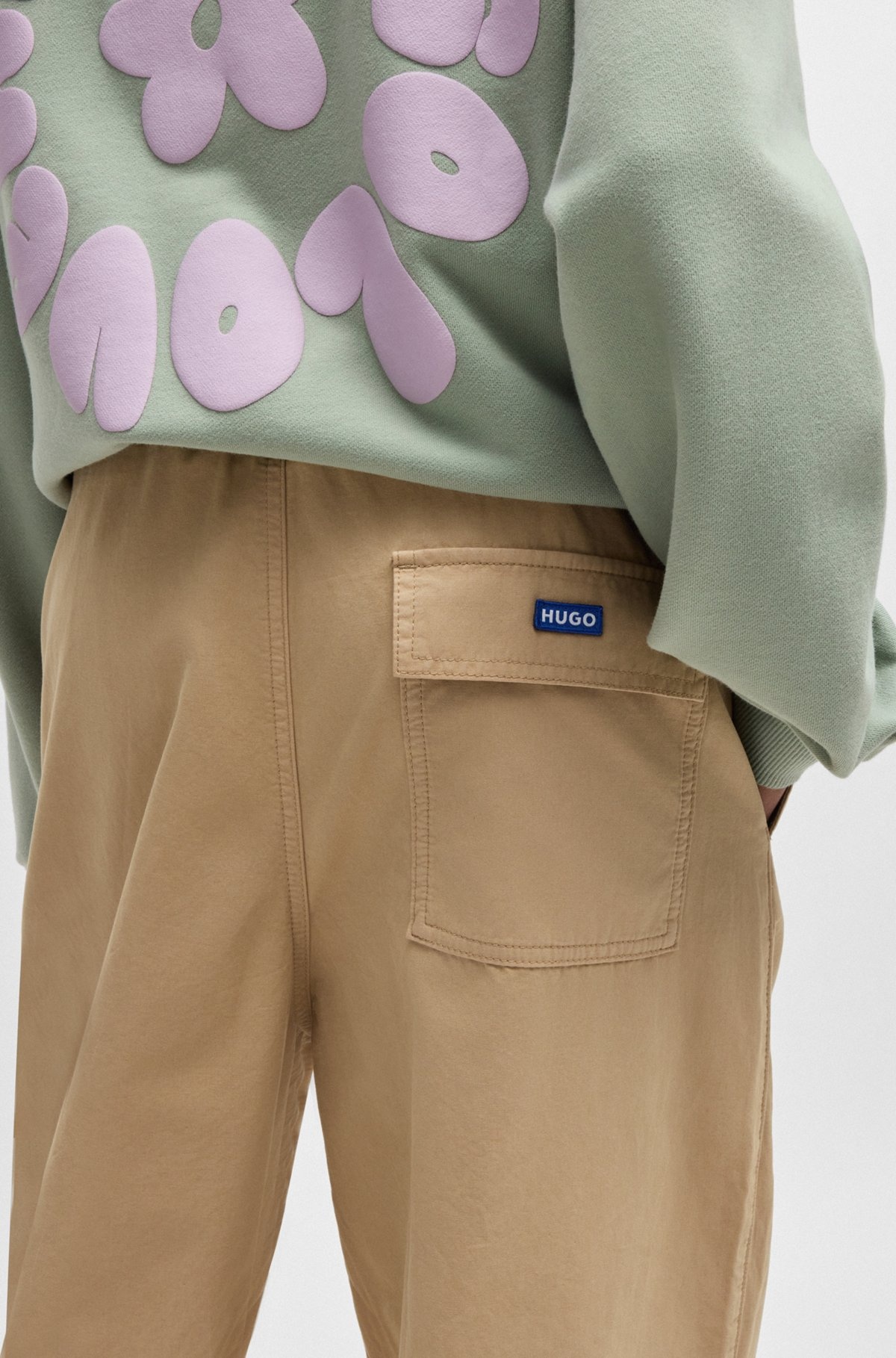 BAGGY-FIT PARACHUTE TROUSERS IN COTTON CANVAS - 5