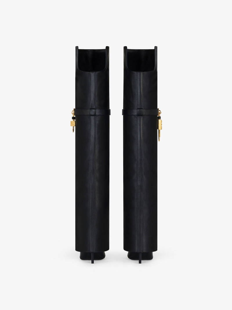 SHARK LOCK STILETTO OVER-THE-KNEE BOOTS IN LEATHER 7