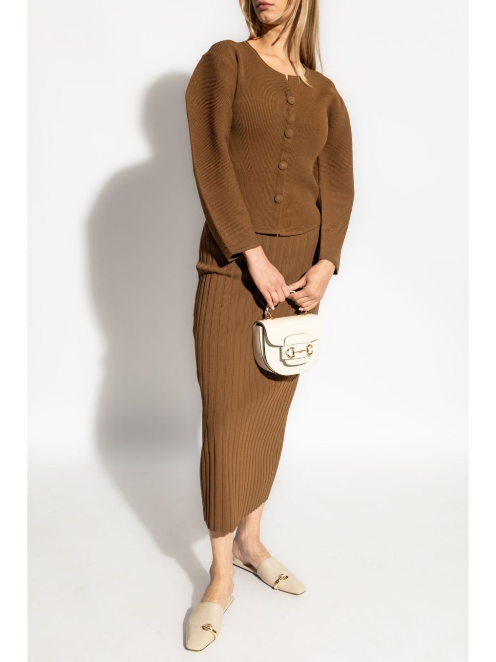 balloon-sleeved cardigan - 2