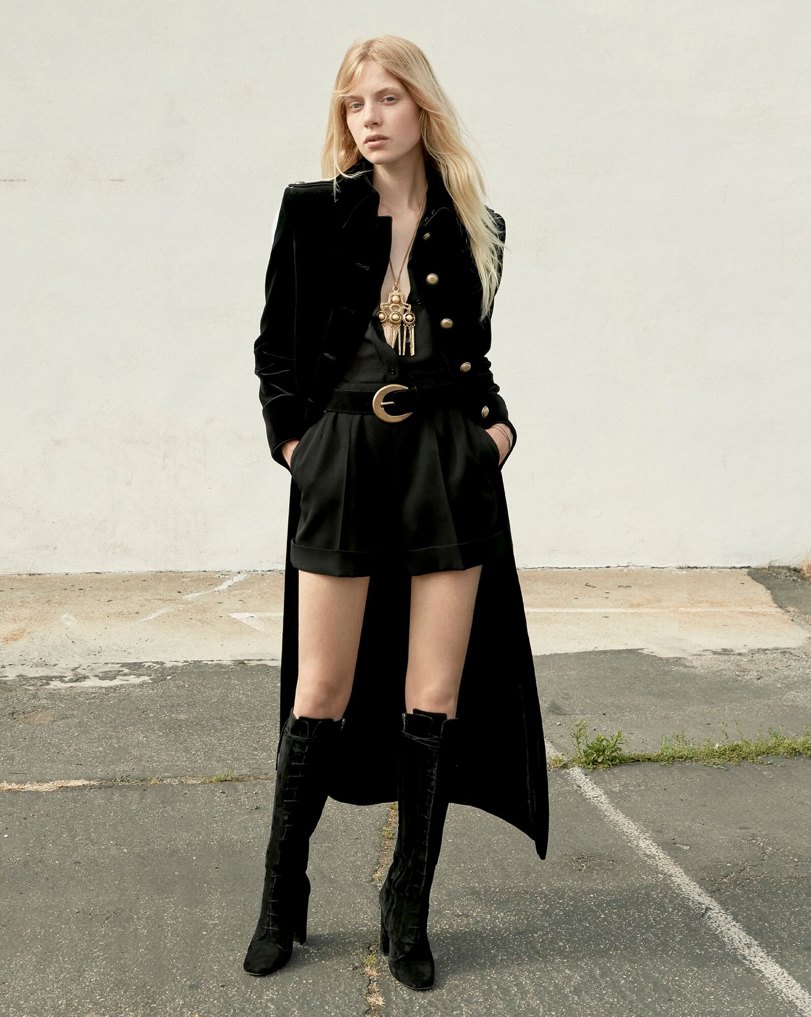 pleated shorts in wool twill - 4