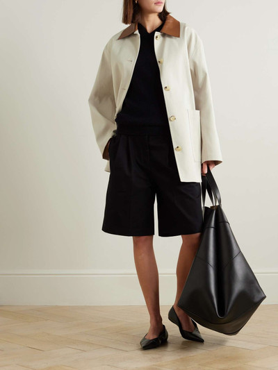Totême Leather-trimmed organic cotton jacket outlook