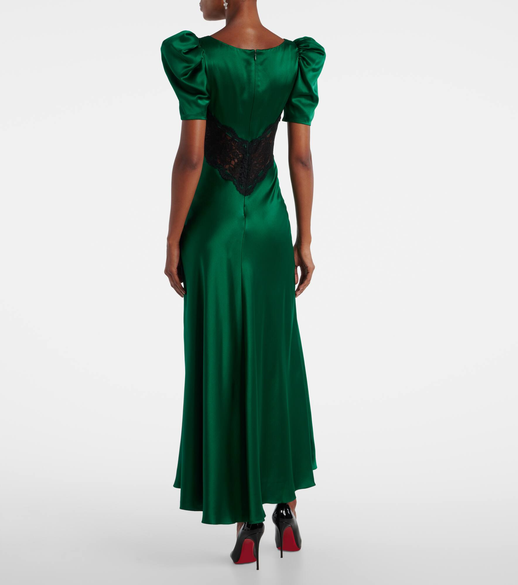 Lace-trimmed silk cocktail dress - 3