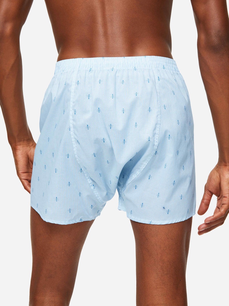 Men's Classic Fit Boxers Nelson 94 Cotton Batiste Blue - 7