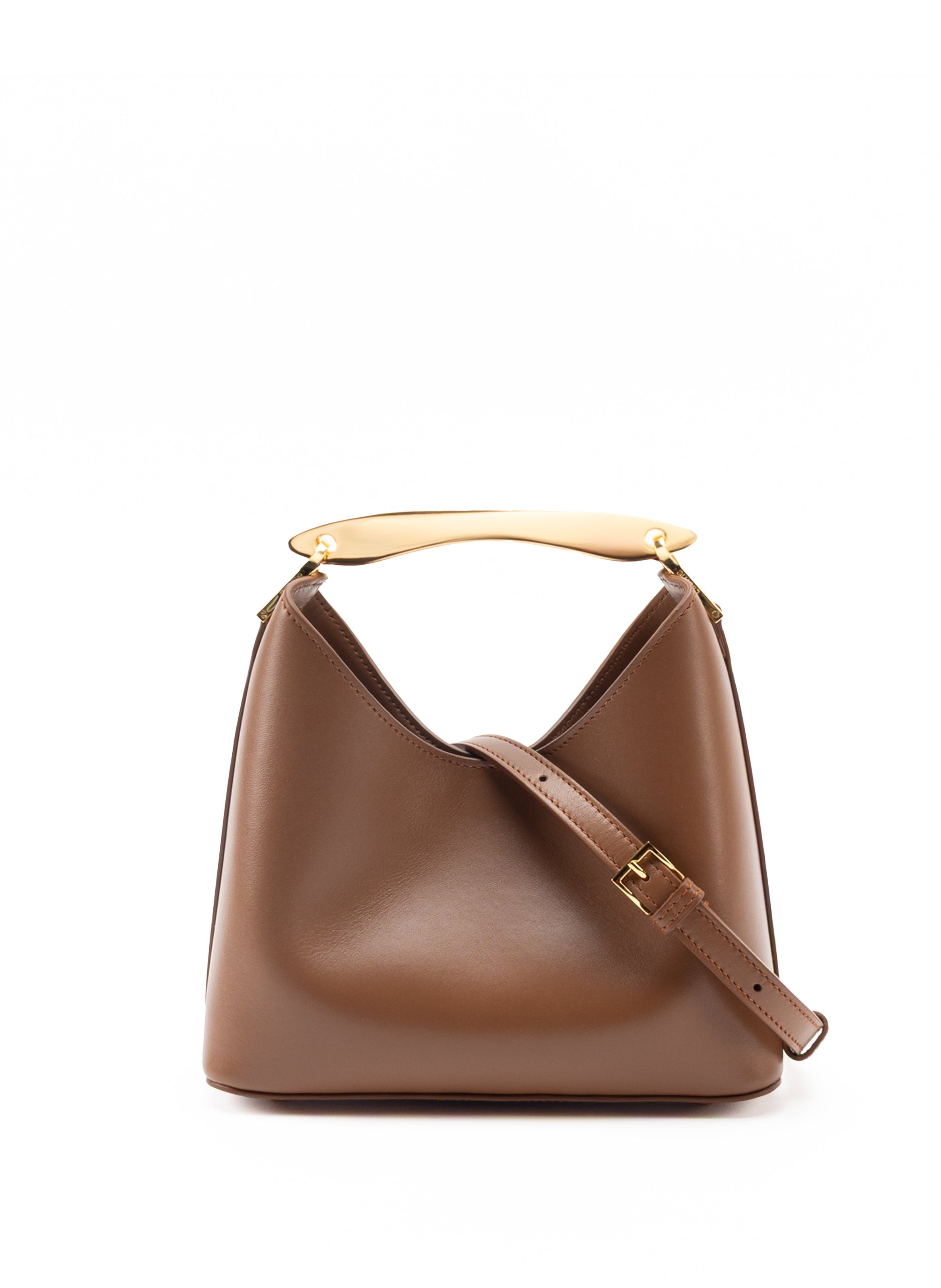 Small Boomerang Leather Cognac - 4